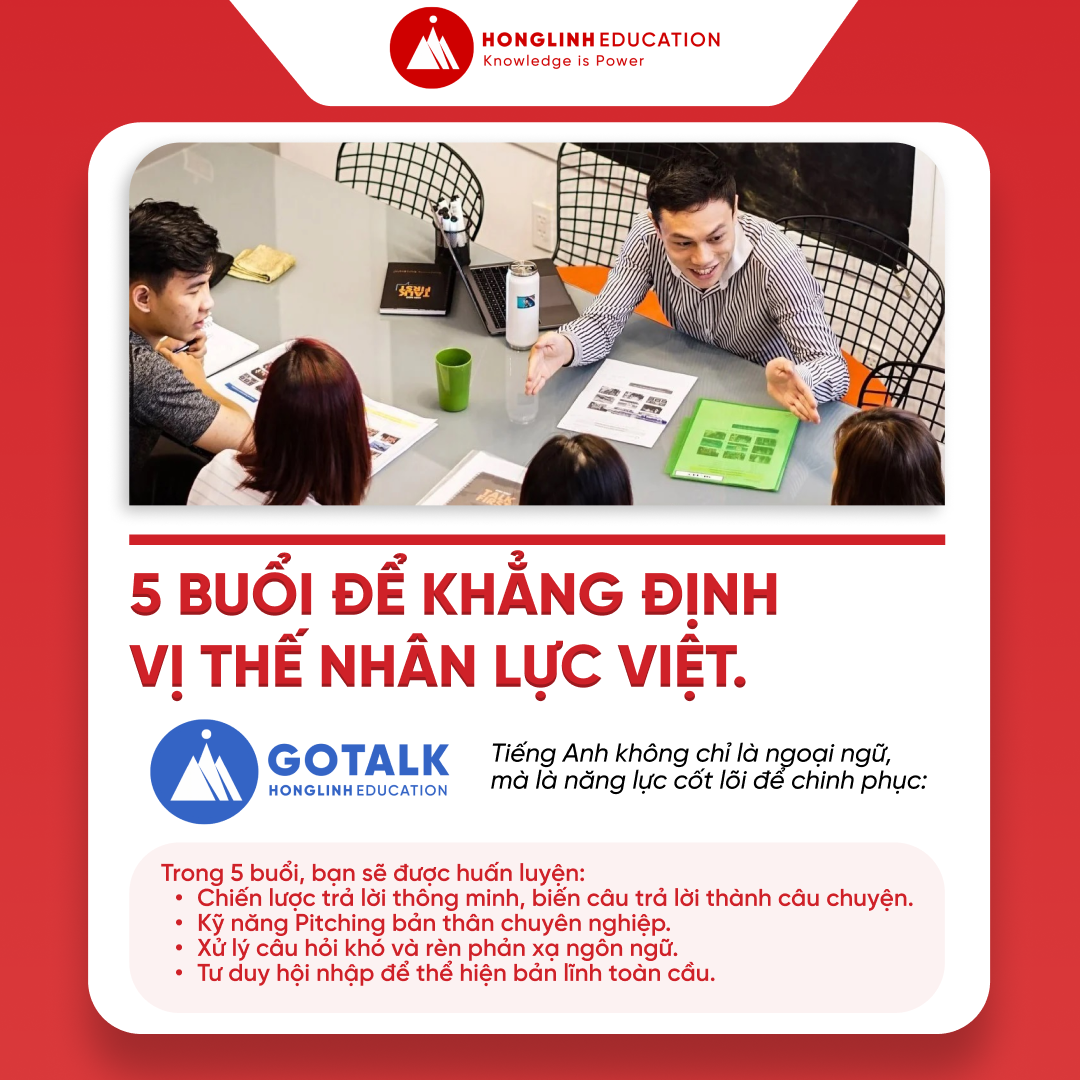 Hồng Lĩnh Education ra mắt sản phẩm GoTalk với lộ trình 5 buổi “Tiếng Anh Phỏng Vấn” – Đồng hành cùng nhân lực Việt trên hành trình hội nhập quốc tế